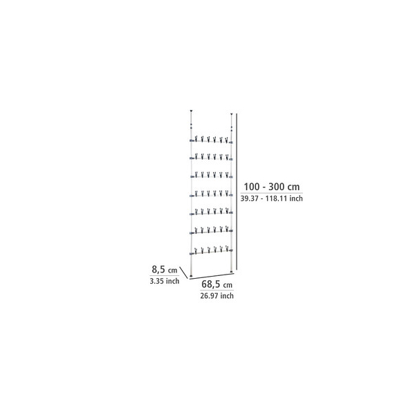 WENKO Teleskop-Schuhregal Atlas weiß 68,5 x 8,5 x 100,0 - 300,0 cm -  Bürobedarf Thüringen