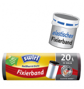 Müllbeutel 4695 Reißfest & Dicht, schwarz, 20 Liter, mit Zugband, stark