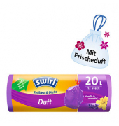 Müllbeutel 7240 Duft, lila, 20 Liter, mit Zugband, stark