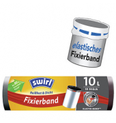 Müllbeutel 4635 Reißfest & Dicht, schwarz, 10 Liter, mit Zugband, stark
