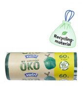 Müllbeutel 114234 Öko, grün, 60 Liter, mit Zugband