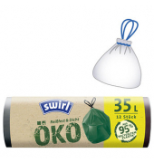 Müllbeutel 2696 Öko, grün, 35 Liter, mit Zugband, stark