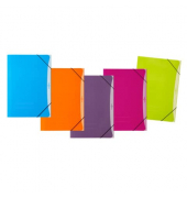 Gummizugmappe 21616-00, A4 farbig sortiert Karton, mit 3 Einschlagklappen