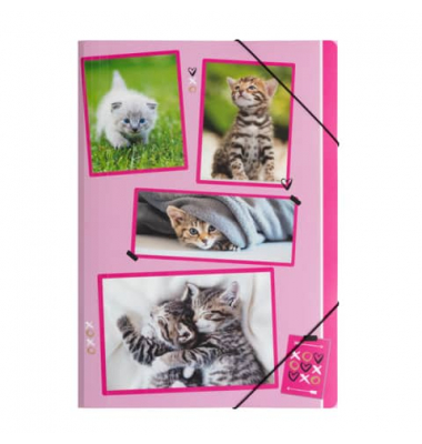 Zeichenmappe xoxo 21717-15, A4 mit Motiv, Polypropylen, 3 Einschlagklappen, 2 Gummizüge (Eckspanngummis)