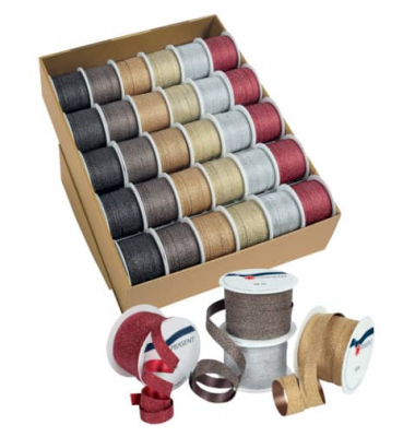 Ringelband 1376-099, Glitter, 10mm x 10m, farbig sortiert