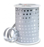Ringelband 704 9-601, Sternchen, 10mm x 100m, weiß