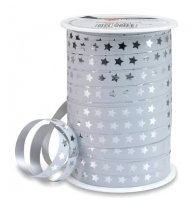 Ringelband 704 9-601, Sternchen, 10mm x 100m, weiß