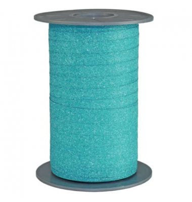 Ringelband 185 09-612, Glitter, 10mm x 100m, mittelblau