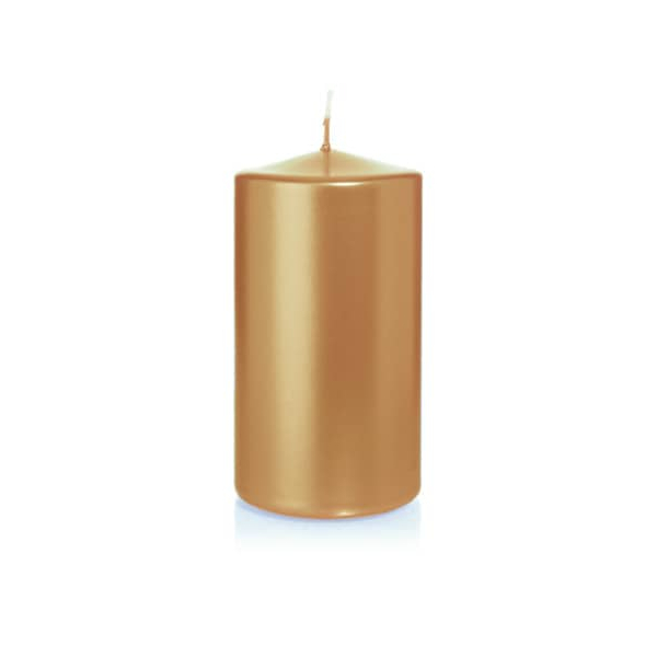 2 Stück Wiedemann Stumpenkerzen 726154.026 gold 130x70mm (HxØ) ca. 52 Stunden Brenndauer 4009406430240 Wiedemann