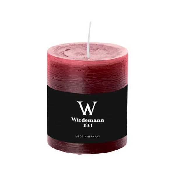 2 Stück Wiedemann Stumpenkerzen Marble Rustik 281003.067 bordeaux 80x68mm (HxØ) ca. 34 Stunden Brenndauer 4009406502299 Wiedemann