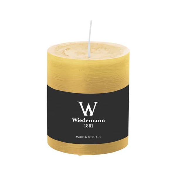 2 Stück Wiedemann Stumpenkerzen Marble Rustik 281003.083 gelb 80x68mm (HxØ) ca. 34 Stunden Brenndauer 4009406502336 Wiedemann