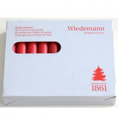 Christbaumkerzen 580801.001 rot 96x12,5mm (Hx&Oslash;) ca. 1,5 Stunden Brenndauer