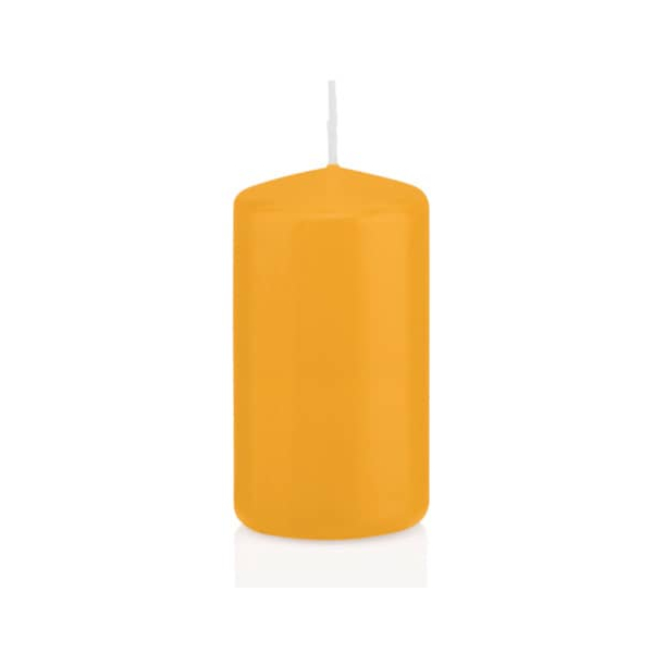 2 Stück Wiedemann Stumpenkerzen 218117.015 gelb 120x60mm (HxØ) ca. 40 Stunden Brenndauer 4009406807936 Wiedemann
