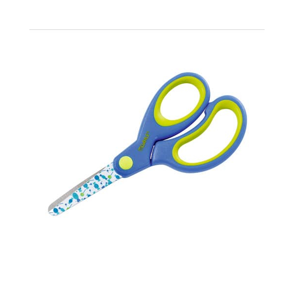 5 Stück Dahle Kinderschere Kids Lolly, Spezialstahl, 13cm, blaugemustert/gelb 4009729060704 Dahle