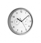 TFA Wanduhr 98.1072 silber Kunststoff
