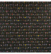 Geschenkpapierzuschnitte Fantasie 01 180, Blumen, 50cm x 70cm, schwarz/bunt