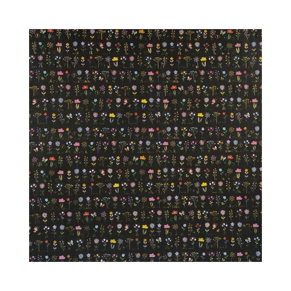10 Stück TURNOWSKY Geschenkpapierzuschnitte Fantasie 01 180, Blumen, 50cm x 70cm, schwarz/bunt 4009835011805 TURNOWSKY