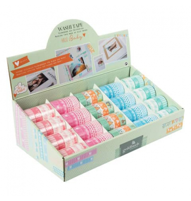 10 620 Baby Klebefilm Washi Tape sort 15mm-3m