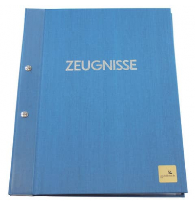 Zeugnismappe Colours 36003, blau, A4, mit 12 Hüllen