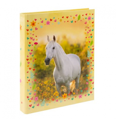 Ringbuch Chiara Pferd auf Blumenwiese 37 117, A4 2 Ringe Karton bunt