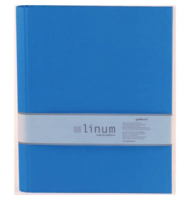 Ringbuch LINUM ohne 37916, A4 4 Ringe 30mm Ring-Ø Leinen blau