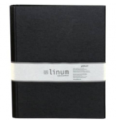 Ringbuch LINUM 37935, A4 4 Ringe 30mm Ring-&Oslash; Leinen schwarz