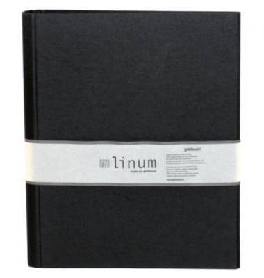 Ringbuch LINUM ohne 37935, A4 4 Ringe 30mm Ring-Ø Leinen schwarz