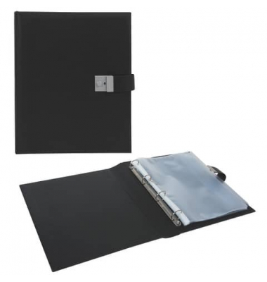 Ringbuch ohne 53523, A4 4 Ringe Kunstleder schwarz