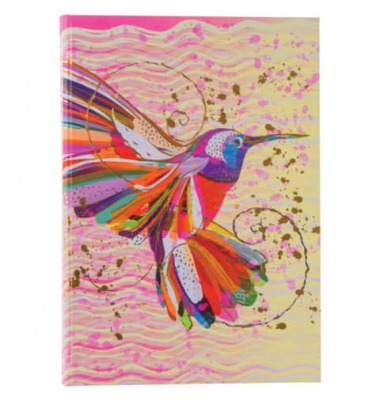 Notizbuch 64 273, Flower Kolibri, bunt, A5, blanko, 100g, 100 Blatt / 200 Seiten