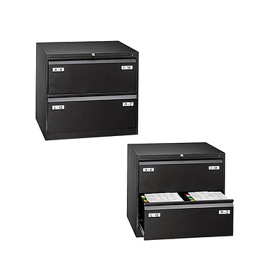 Hängeregistraturschrank Light CDF2633 2bahnig 2Schübe sw