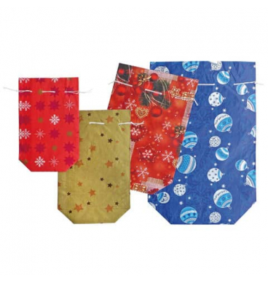 Weihnachtsbeutel 4572-0099, au&szlig;en 18x28cm, strapazierf&auml;higes Papier, bunt, Weihnachtsmotiv