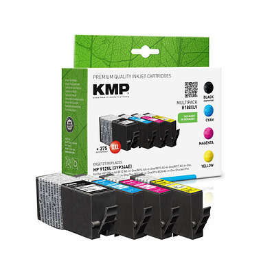 H188XLV schwarz, cyan, magenta, gelb Tintenpatronen ersetzen HP 912XL (3YP34AE)