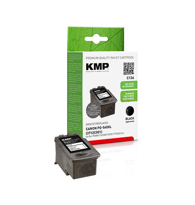 KMP C136 schwarz Tintenpatrone ersetzt Canon PG-560XL