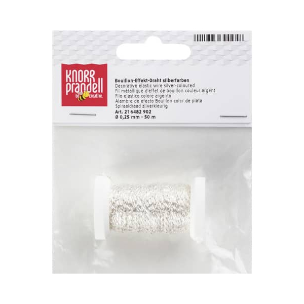 4011643300958 -  Basteldraht - Ø 025 mm 50 m Bouillon-Effekt silber 4011643300958 KNORR PRANDELL 50 Meter