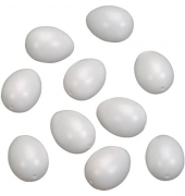 Osterdeko Ei - 60 x 45 mm Kunststoff, weiß