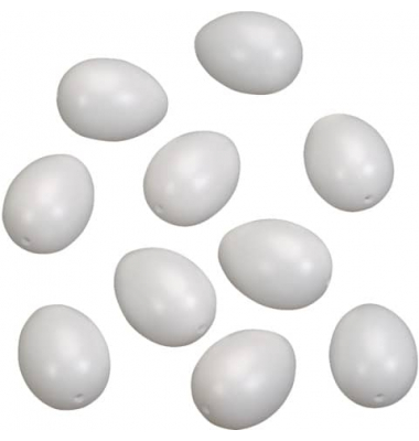 Osterdeko Ei - 60 x 45 mm Kunststoff, weiß