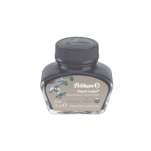 6 Stück Pelikan Tusche FountIndia 30ml schwarz 4012700221148 Pelikan 30 Milliliter
