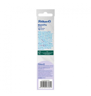 Bleistift GPHBE, 979393, H&auml;rte HB, blau, mit Radiergummi