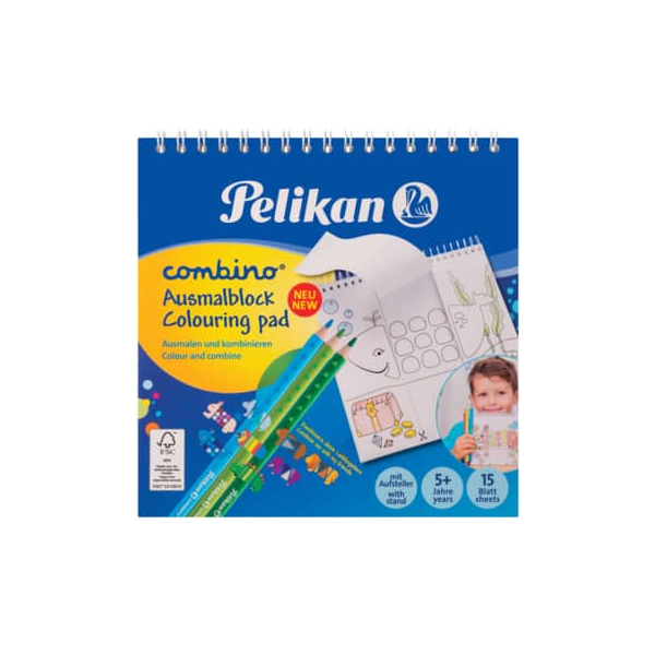 10 x Pelikan Zeichenblock Combino 15x15cm mit Spirale 170 g/qm 15 Blat