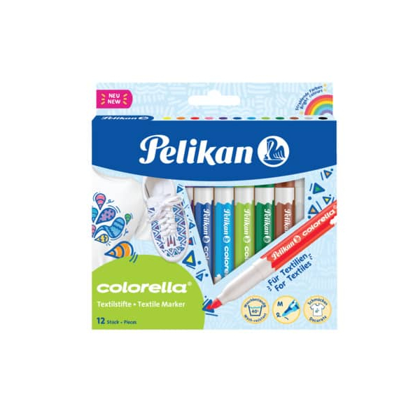 4012700814586 - Textilmarker colorella 12er Kartonetui langlebige und waschmaschinenbeständige Tinte - 1 Stück (814584)