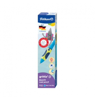 Druckbleistift griffix Schreiblernstift, 820516, Neon fresh Blue, 2,0mm, HB