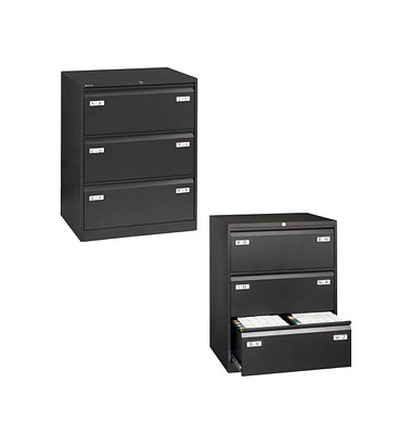 Hängeregistraturschrank Light CDF3633 2bahnig 3Schübe sw