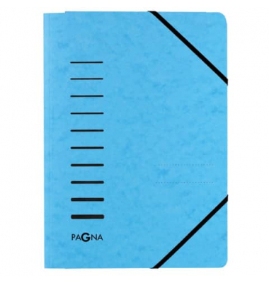 Gummizugmappe 24007-18, A4 hellblau Pressspan 335g, mit 3 Einschlagklappen