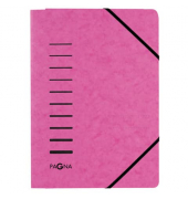 Gummizugmappe 24007-34, A4 dunkelrosa Pressspan 335g, f&uuml;r ca. 150 Blatt  (80 g/m&sup2;), mit 3 Einschlagklappen