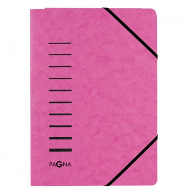 Gummizugmappe 24007-34, A4 dunkelrosa Pressspan 335g, f&uuml;r ca. 150 Blatt, mit 3 Einschlagklappen