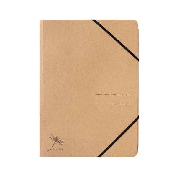 Pagna Eckspannmappe Pur natur 40067-11, A4 beige Recyclingkarton 325g, für ca. 250 Blatt, mit 3 Einschlagklappen 4013951015555 Pagna