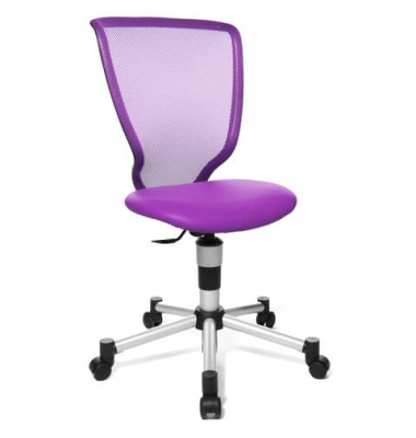 B&uuml;rodrehstuhl Titan Junior, lila / silber, bis 60kg, ohne Kopfst&uuml;tze