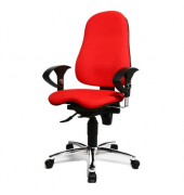B&uuml;rodrehstuhl Sitness 10, rot / silber, mit Armlehnen, bis 110kg, ohne Kopfst&uuml;tze