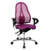 B&uuml;rodrehstuhl Sitness 15, lila / chrom, mit Armlehnen, bis 110kg, ohne Kopfst&uuml;tze