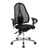 B&uuml;rodrehstuhl Sitness 15, schwarz / chrom, mit Armlehnen, bis 110kg, ohne Kopfst&uuml;tze